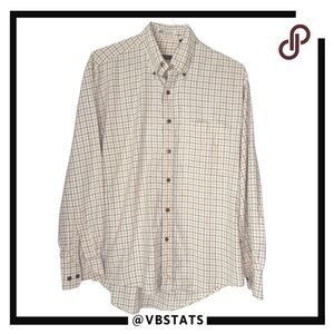 Burberry London Men's Plaid Kashmyl Cotton Button Down Shirt Multicolor Medium
